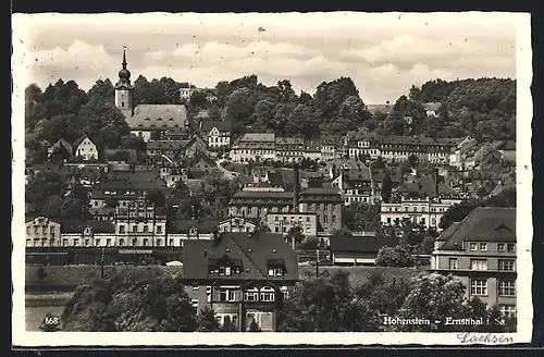 AK Hohenstein-Ernstthal i. Sa., Ortsansicht mit Kirche