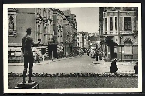 AK Flensburg, Blick auf die Rathausstrasse