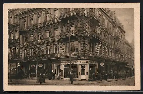 AK Berlin, Cafe Bauer mit Passanten