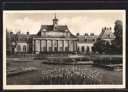 AK Dresden-Pillnitz, Schloss mit Gartenanlage