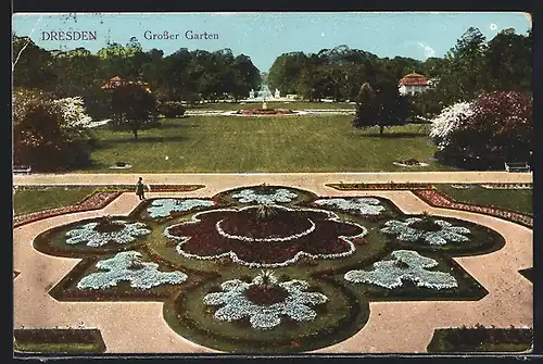 AK Dresden, Hauptansicht des Grossen Garten