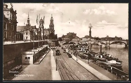 AK Dresden, Flusspartie Dampfschiffplatz