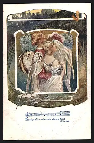 Künstler-AK W. Braun: Horch auf du träumender Tannenforst