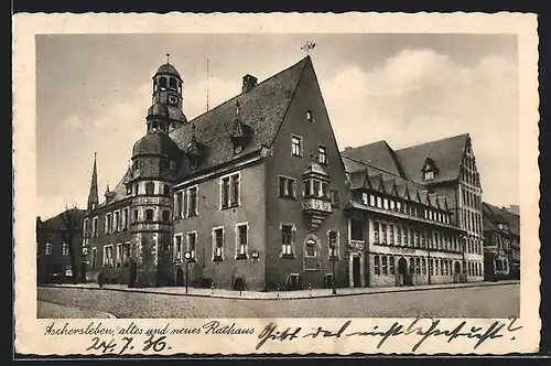 AK Aschersleben, altes und neues Rathaus