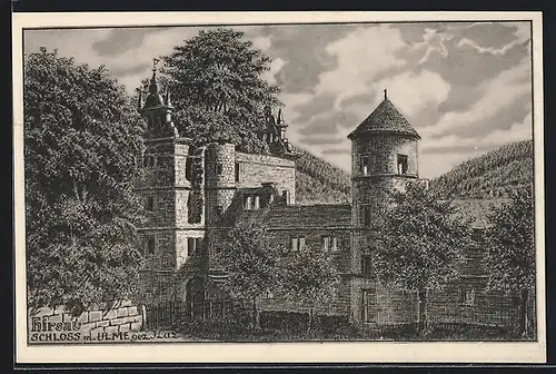 Künstler-AK sign. Johannes Luz: Hirsau, Schloss mit Ulme