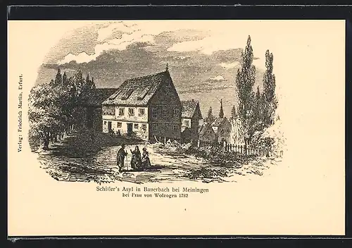 AK Bauerbach b. Meiningen, Schiller's Asyl bei Frau von Wolzogen 1782