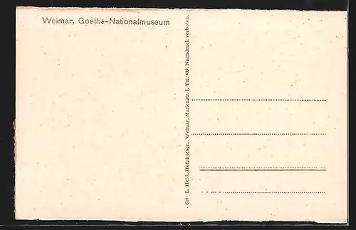 AK Weimar, Goethe-Nationalmuseum am Frauenplan