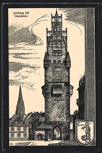 Künstler-AK Freiburg i. B., Schwabentor
