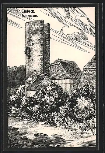 AK Einbeck, Blick zum Storchenturm