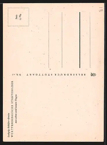 Künstler-AK Heilbronn /Neckar, Strassenpartie im Jahr 1944