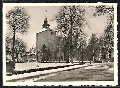 AK Varel, Schlosskirche im Winter