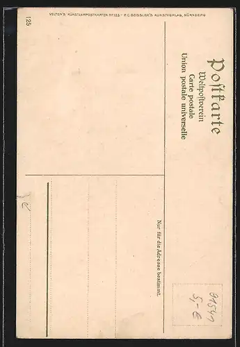 Künstler-Lithographie Karl Mutter: Rothenburg, Strassenpartie mit Roederbogen