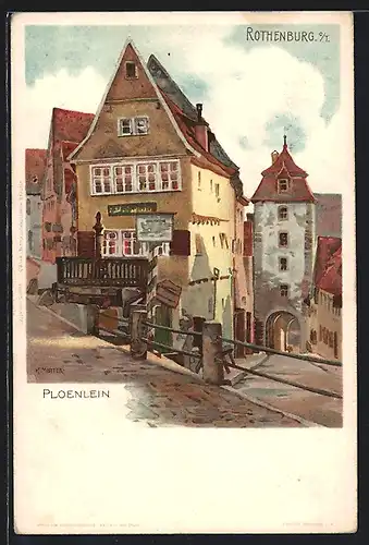 Künstler-AK K. Mutter: Rothenburg o. T., Plönlein