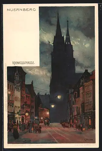 Künstler-AK Karl Mutter: Nürnberg, Koenigsstrasse