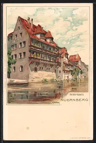 Künstler-AK Karl Mutter: Nürnberg, An der Pegnitz