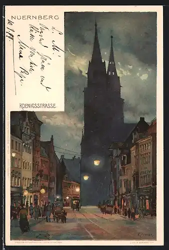 Künstler-AK Karl Mutter: Nürnberg, Koenigsstrasse
