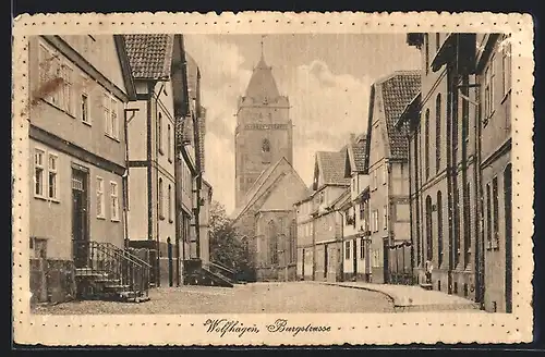 AK Wolfhagen, Burgstrasse mit Kirche