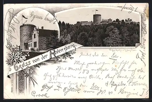 Lithographie Borgholzhausen, Ravensburg, Teilansicht