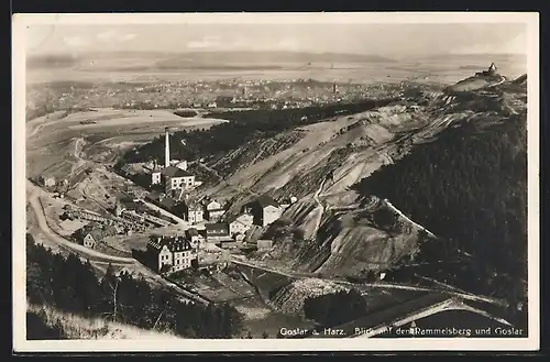 AK Goslar a. Harz, Blick auf den Rammelsberg und den Ort, Bergbau
