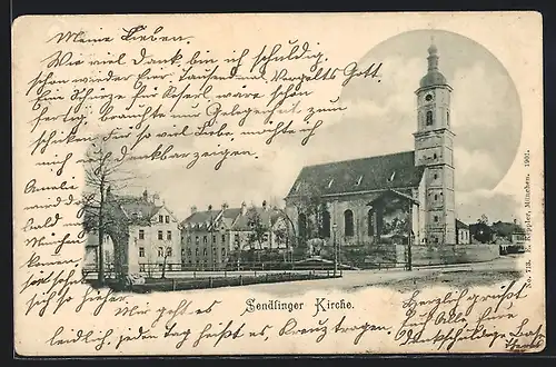 AK München-Sendling, Sendlinger Kirche mit Umgebung