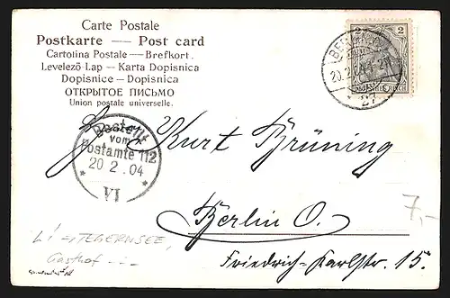 Künstler-AK Karl Heinisch: Tegernsee, Totalansicht, Bauer in der Au