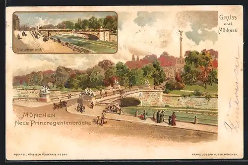 Lithographie München, Neue Prinzregentenbrücke