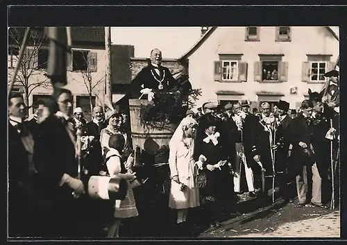 Foto-AK Heiligenberg, Fastnacht 1930, Begrüssung Prinz Karneval