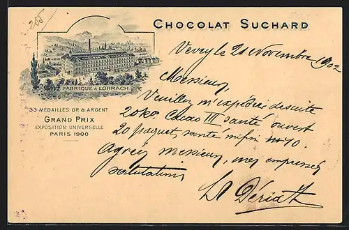 Lithographie Lörrach, Chocolat Suchard, Fabrique, Reklame für Kakao