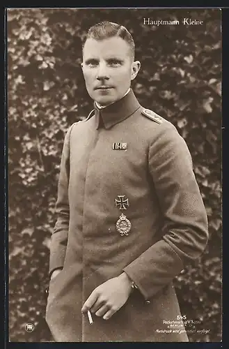 Foto-AK Sanke Nr. 545: Hauptmann Kleine, Kampfflieger