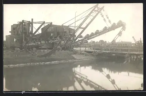 Foto-AK Schienenbagger im Tagebau