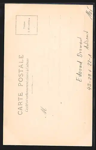 AK antisemitischer Journalist E. Drumont gerahmt von zerrissener Zeitung la Libre Parole