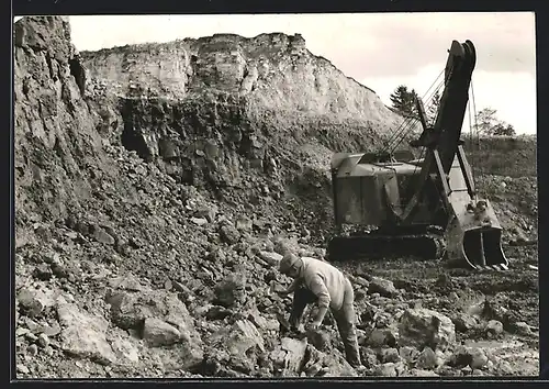 Foto-AK Sengenthal /Neumarkt, Steinbruch Winnberg mit Bagger ca. 1965