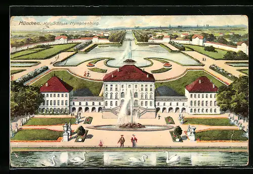 AK München, Kgl. Schloss Nymphenburg