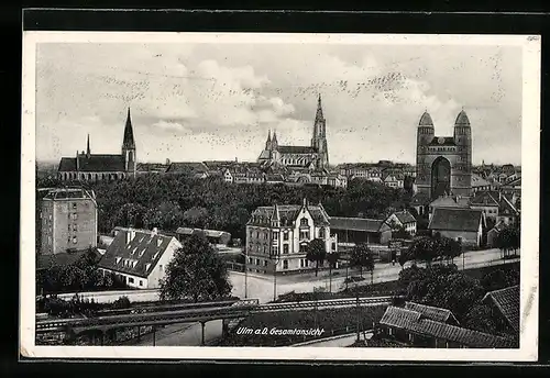 AK Ulm a. D., Gesamtansicht mit dem Münster