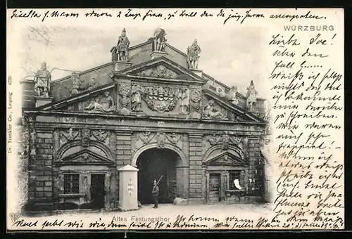 AK Würzburg, das alte Festungstor