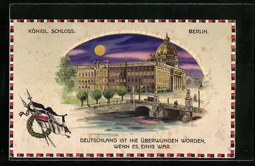 AK Berlin, Königl. Schloss, Beleuchtete Fenster