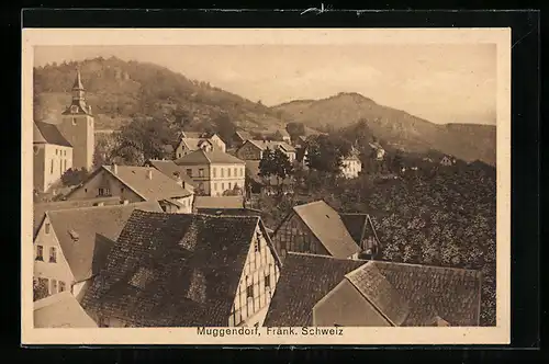 AK Muggendorf in der Fränk. Schweiz, Blick über die Häuser zur Kirche