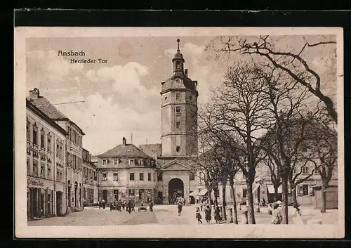 AK Ansbach, Strassenleben vorm Herrieder Tor