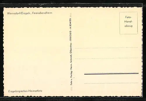 AK Wernsdorf / Erzgeb., Blick auf das Feierabendheim