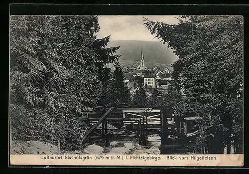 AK Bischofsgrün / Fichtelgeb., Blick vom Hügelfelsen