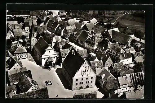 AK Heideck in Mfr., Fliegeraufnahme der Kirche am Stadtplatz