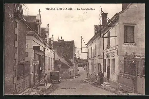 AK Villeloini-Coulange, La Grande Rue