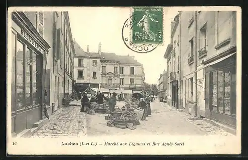 AK Loches, Marché aux Légumes et Rue Agnès Sorel