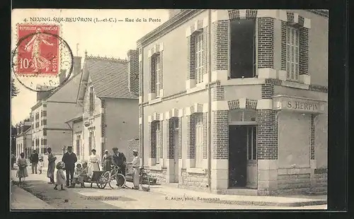 AK Neung-sur-Beuvron, Rue de la Poste