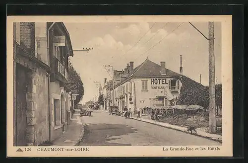 AK Chaumont-sur-Loire, la Grande-Rue et les Hotels