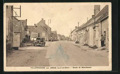AK Villemuzard par Josne, Route de Marchenoir