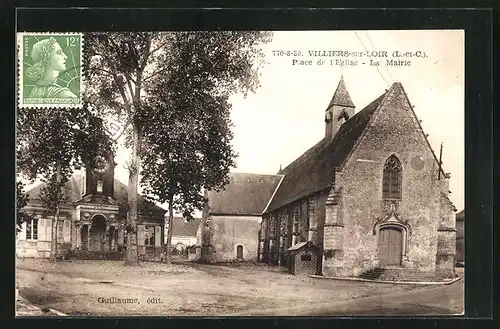 AK Villiers-sur-Loir, Place de l`Eglise, La Mairie
