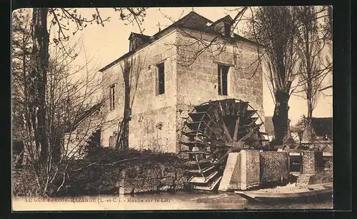 AK Le Gué du-Loir-Mazange, Moulin sur le Loir