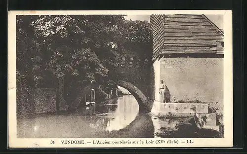 AK Vendome, l'Ancien pont-levis sur le Loir