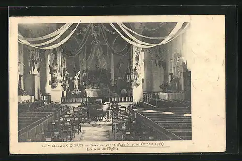 AK La Ville-aux-Clercs, Fêtes de Jeanne d`Arc - Intérieur de l`Eglise